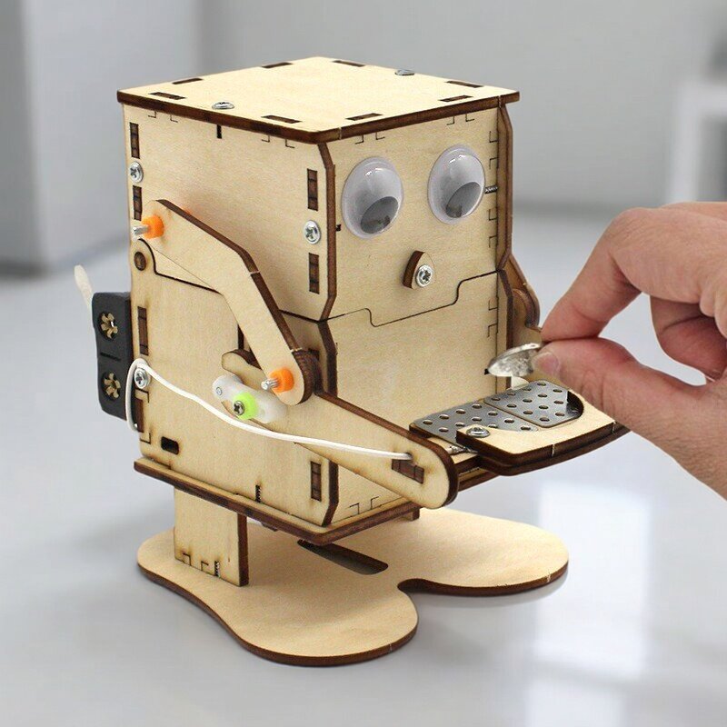 Science Project Kit - Robô de Madeira Montável DIY que