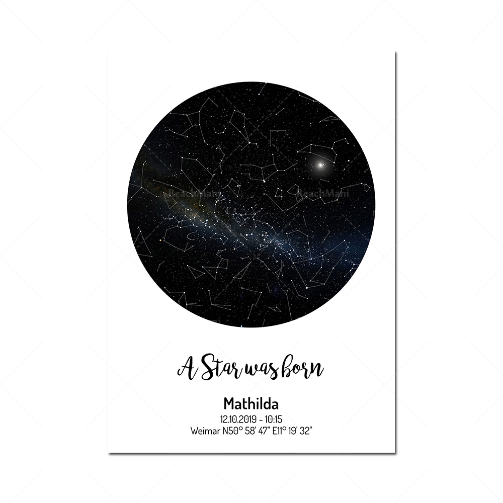 Impressão artificial de fases  - Star Map Poster avaliação e preço
