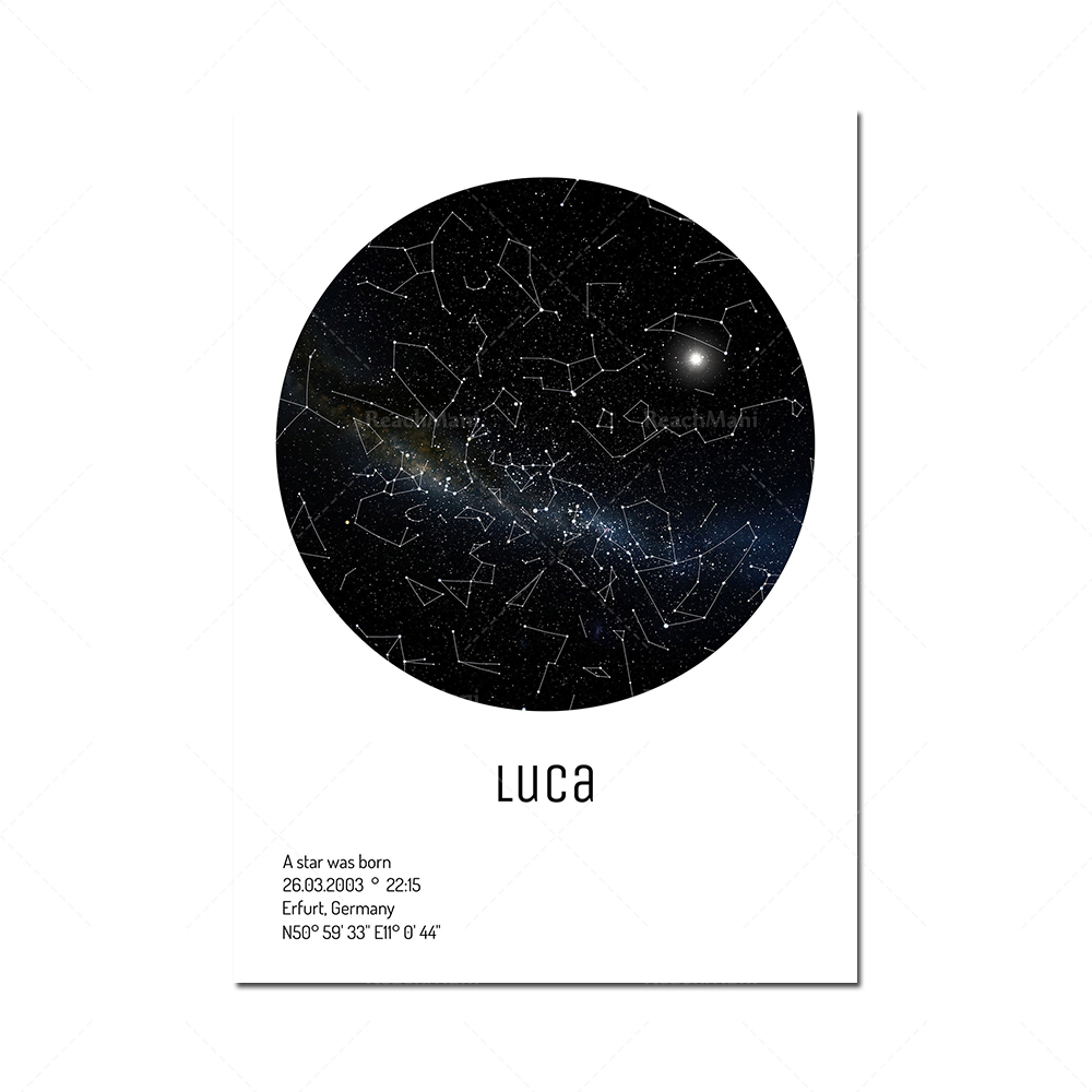 Impressão artificial de fases  - Star Map Poster avaliação e preço